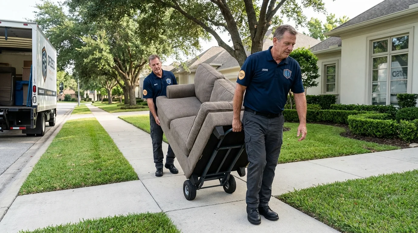 Local residential moving crew loading furniture in Goodwater, AL